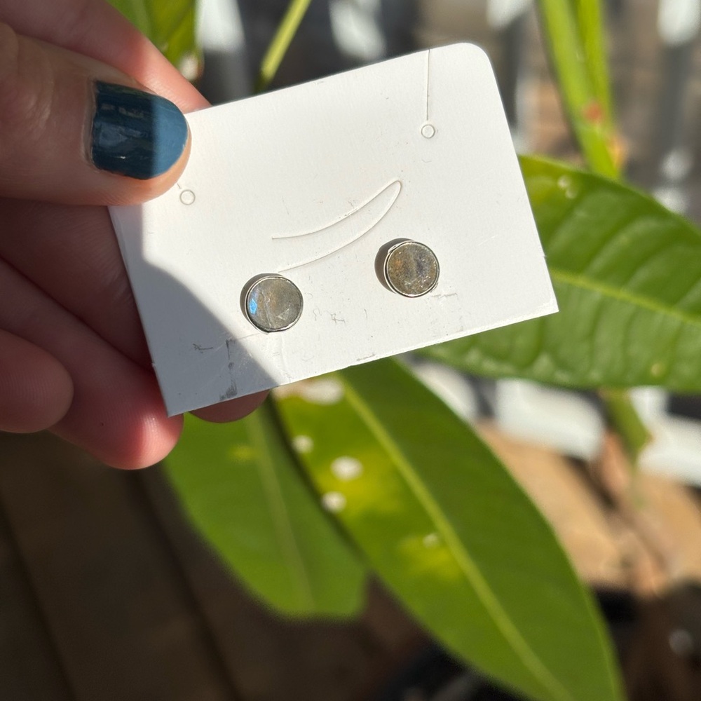 Labradorite Sterling Silver .925 Stud Earrings